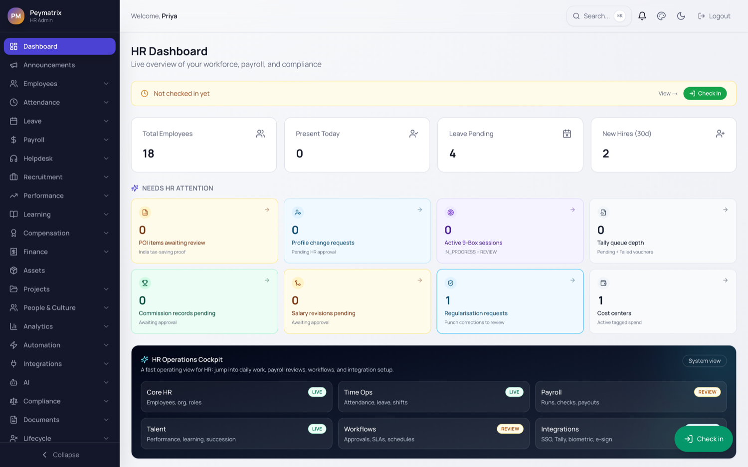 Peymatrix — HR Dashboard